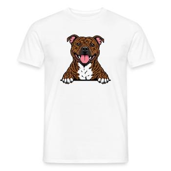 Staffordshire Bull Terrier - Männer T-Shirt - Weiß - Vorne - AI Model Male 178 dark (178cm)