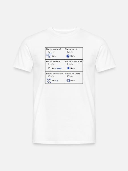 Psychotest Fragebogen Ja Nein - Männer T-Shirt - Weiß