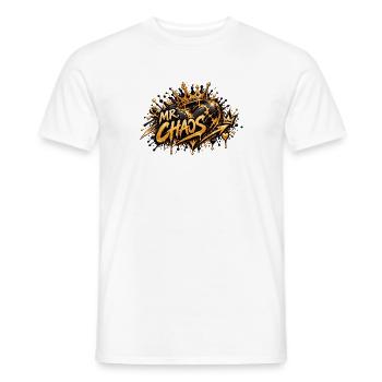 Mr Chaos Krone Graffiti Stil - Männer T-Shirt - Weiß - Vorne - AI Model Male 178 dark (178cm)