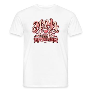 Mama im Wirbel Liebe im Mittelpunkt | Mama Spruch - Männer T-Shirt - Weiß - Vorne - AI Model Male 178 dark (178cm)