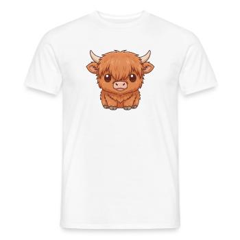 Schottisches Hochlandrind   - Männer T-Shirt - Weiß - Vorne - AI Model Male 178 dark (178cm)