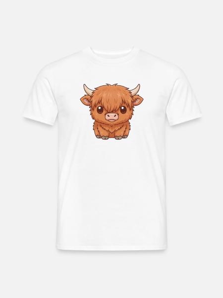 Schottisches Hochlandrind   - Männer T-Shirt - Weiß