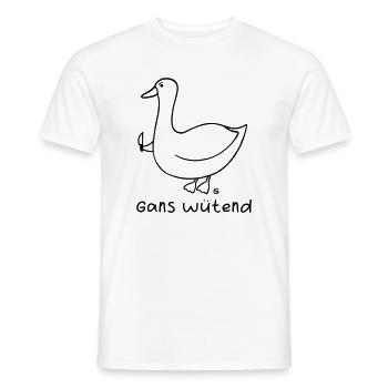 Gans wütend 2 - Männer T-Shirt - Weiß - Vorne - AI Model Male 178 dark (178cm)