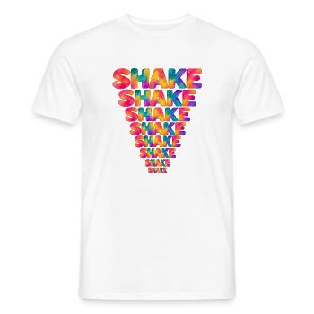 Shake – bunte Aquarelltypografie im Dreieck - Männer T-Shirt - Weiß - Vorne - AI Model Male 178 dark (178cm)