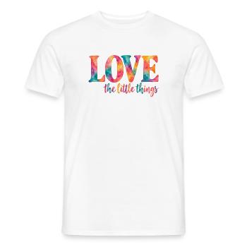 Love the little things – Bunter Aquarell-Spruch - Männer T-Shirt - Weiß - Vorne - AI Model Male 178 dark (178cm)