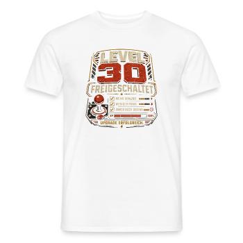 30 Geburtstag Level 30 Gaming Geschenk Humor - Männer T-Shirt - Weiß - Vorne - AI Model Male 178 dark (178cm)
