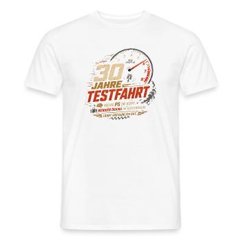 30 Geburtstag Auto Testfahrt Geschenk Spruch - Männer T-Shirt - Weiß - Vorne - AI Model Male 178 dark (178cm)