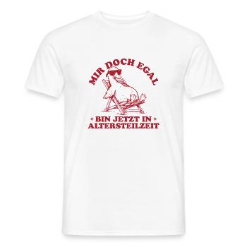 Gans im Liegestuhl Bin in Altersteilzeit Geschenk - Männer T-Shirt - Weiß - Vorne - AI Model Male 178 dark (178cm)