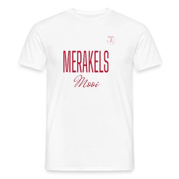 Merakels schön – Twente- und Sallands-Dialekt - Männer T-Shirt - Weiß - Vorne - AI Model Male 178 dark (178cm)
