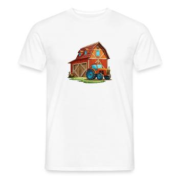 Rustikale Scheune mit Traktor - Männer T-Shirt - Weiß - Vorne - AI Model Male 178 dark (178cm)