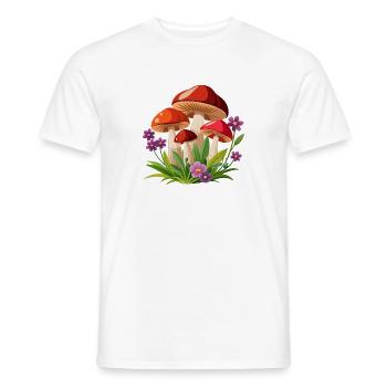 Pilze und Blumen - Männer T-Shirt - Weiß - Vorne - AI Model Male 178 dark (178cm)