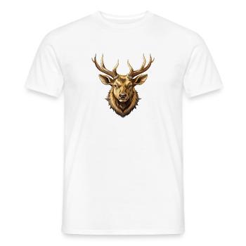 Männlicher Elch-Bullenkopf-Mount - Männer T-Shirt - Weiß - Vorne - AI Model Male 178 dark (178cm)