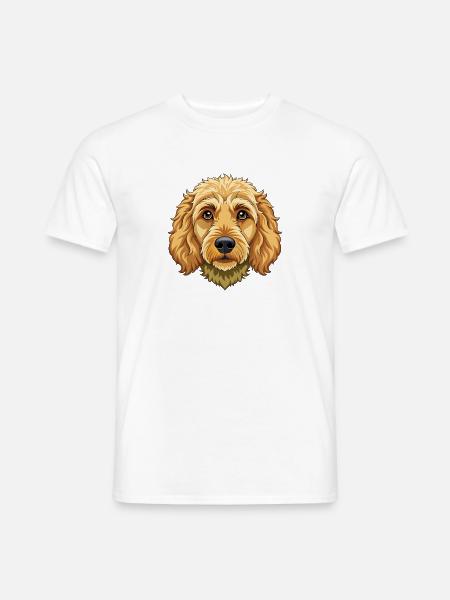 Goldendoodle-Hundekopf - Männer T-Shirt - Weiß