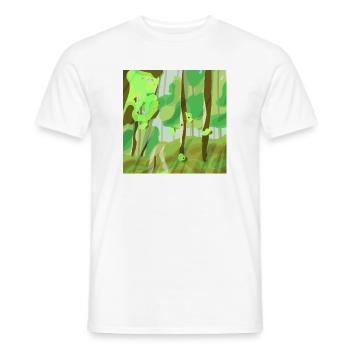 Waldlandschaft in Grüntönen - Männer T-Shirt - Weiß - Vorne - AI Model Male 178 dark (178cm)