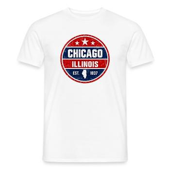 Chicago - Illinois - 1837 - United States  America - Männer T-Shirt - Weiß - Vorne - AI Model Male 178 dark (178cm)
