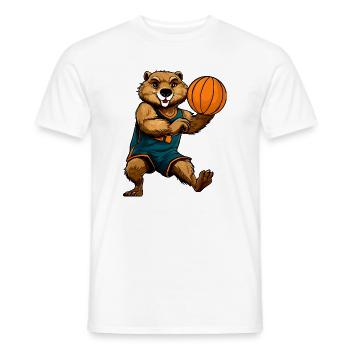 Biber Basketball - Männer T-Shirt - Weiß - Vorne - AI Model Male 178 dark (178cm)