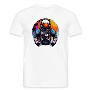 Astronaut im Weltall Bunt - Männer T-Shirt - Weiß - Vorne - AI Model Male 178 dark (178cm)