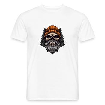 Totenkopf mit Bart und Mütze - Männer T-Shirt - Weiß - Vorne - AI Model Male 178 dark (178cm)