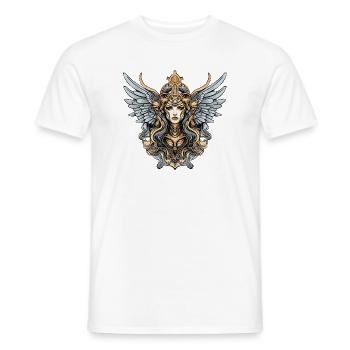 Walküre Kriegerin mit Flügelhelm - Männer T-Shirt - Weiß - Vorne - AI Model Male 178 dark (178cm)
