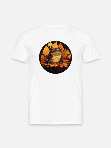 Herbstfrosch bei Sunset, Dunkle Stimmung - Männer T-Shirt - Weiß