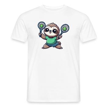 Niedliche Faultier Doppelspieler  - Männer T-Shirt - Weiß - Vorne - AI Model Male 178 dark (178cm)