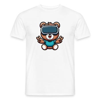 Bär Süß Comic Cartoon VR Virtual Reality - Männer T-Shirt - Weiß - Vorne - AI Model Male 178 dark (178cm)