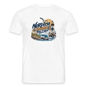 Nordisch im Herzen, frei im Kopf - Männer T-Shirt - Weiß - Vorne - AI Model Male 178 dark (178cm)