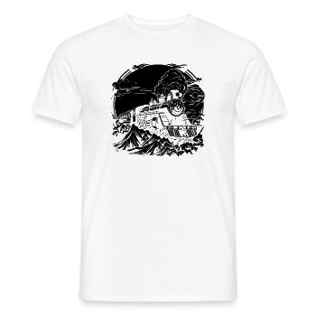Eisenbahn Zeichnung - Männer T-Shirt - Weiß - Vorne - AI Model Male 178 dark (178cm)