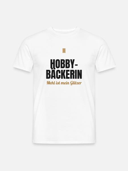 Hobby-Bäckerin – Mehl ist mein Glitzer - Männer T-Shirt - Weiß