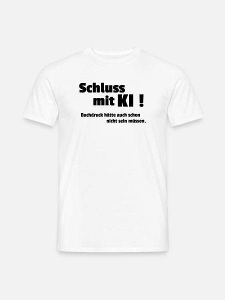 Buchdruck KI - Männer T-Shirt - Weiß