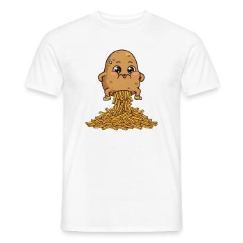 Kartoffeln, Pommes, Pommes Humor - Männer T-Shirt - Weiß - Vorne - AI Model Male 178 dark (178cm)