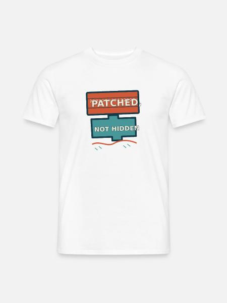 Sichtbare Reparatur — Gepatcht, nicht versteckt - Männer T-Shirt - Weiß