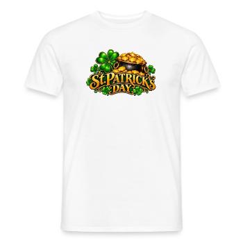 St Patrick's Tag Goldtopf Kleeblatt - Männer T-Shirt - Weiß - Vorne - AI Model Male 178 dark (178cm)