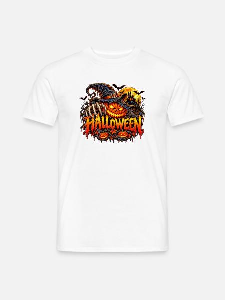 Halloween Kürbis mit Krallen - Männer T-Shirt - Weiß