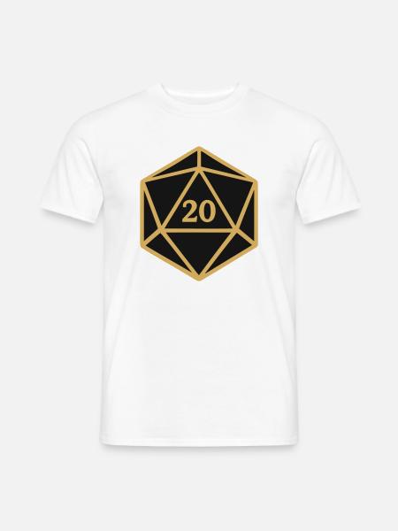 D20 Wuerfel Rollenspiel Icon - Männer T-Shirt - Weiß