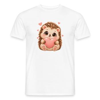 Igel und Herzmotiv - Männer T-Shirt - Weiß - Vorne - AI Model Male 178 dark (178cm)