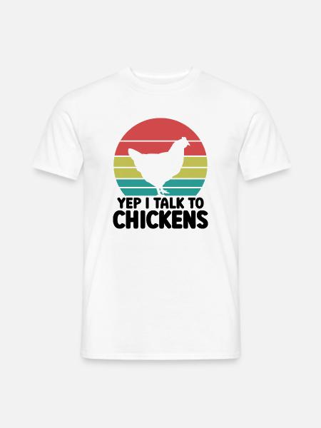 Huhn Spruch Humor Retro - Männer T-Shirt - Weiß