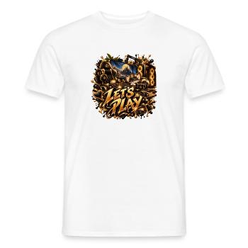 Lets Play Goldenes Gaming-Setup - Männer T-Shirt - Weiß - Vorne - AI Model Male 178 dark (178cm)
