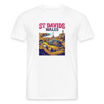 City St Davids Wales Historic Cathedral - Männer T-Shirt - Weiß - Vorne - AI Model Male 178 dark (178cm)