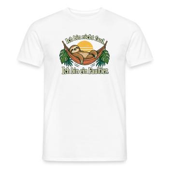 Faultier Spruch Humor Gemütlich Entschleunigung - Männer T-Shirt - Weiß - Vorne - AI Model Male 178 dark (178cm)
