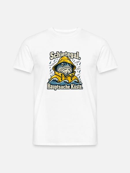Norddeutsch Fischkopp Küstenliebe Schietegal - Männer T-Shirt - Weiß