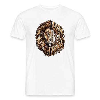 Lion of Judah Jesus Christliches Motiv Offenbarung - Männer T-Shirt - Weiß - Vorne - AI Model Male 178 dark (178cm)
