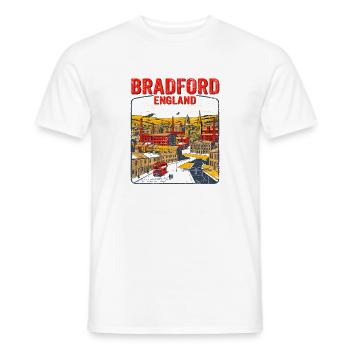 Vintage Bradford England Industrial Cityscape Sept - Männer T-Shirt - Weiß - Vorne - AI Model Male 178 dark (178cm)