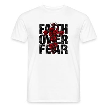 Faith Over Fear Jesus Christliches Motiv Geschenk - Männer T-Shirt - Weiß - Vorne - AI Model Male 178 dark (178cm)