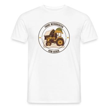 Frohe Weihnachten vom Acker – Landwirt Weihnachten - Männer T-Shirt - Weiß - Vorne - AI Model Male 178 dark (178cm)