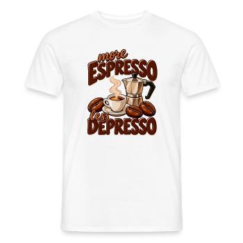 More Espresso Less Depresso - Männer T-Shirt - Weiß - Vorne - AI Model Male 178 dark (178cm)