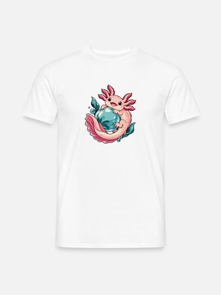 Axolotl-Blasengarten - Männer T-Shirt - Weiß