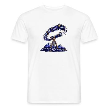 Teleskop unter einem Sternenhimmel - Männer T-Shirt - Weiß - Vorne - AI Model Male 178 dark (178cm)