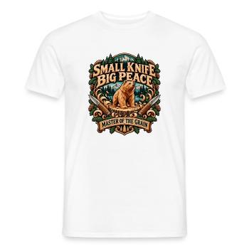 Small Knife Big Peace Master Of The Grain Bear - Männer T-Shirt - Weiß - Vorne - AI Model Male 178 dark (178cm)