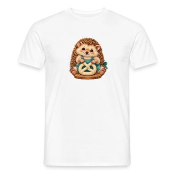 Igel formt eine Brezel - Männer T-Shirt - Weiß - Vorne - AI Model Male 178 dark (178cm)